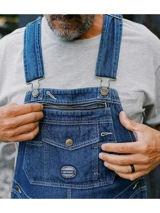 Berne Bib Overalls Size 36/34 Washed Flex Denim Reinforced Knee NWT - Picture 13 of 16